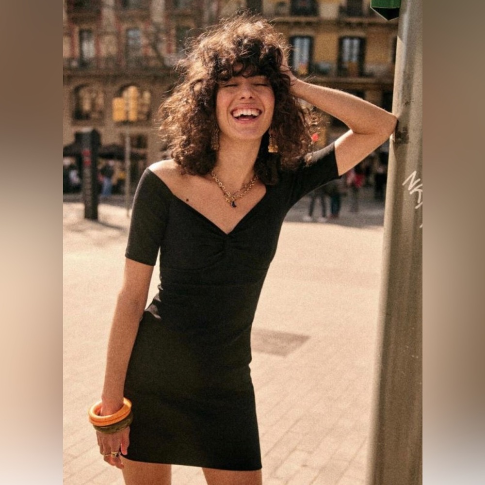 Sézane Robe Coraline size L in Black